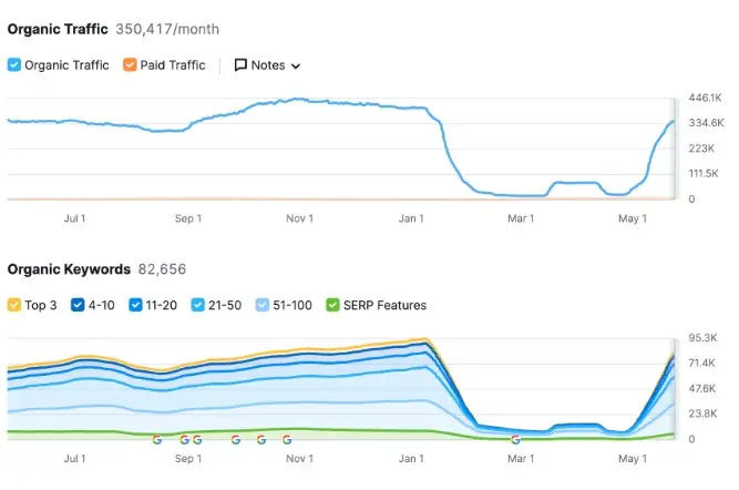 Bahçeci SEO performans grafiği