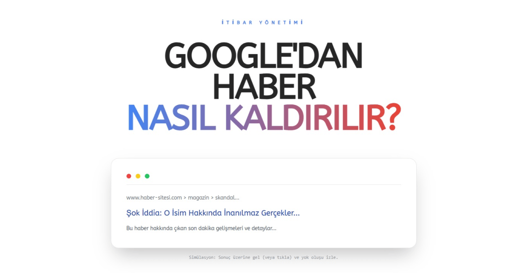 Google'dan Haber Kaldırma